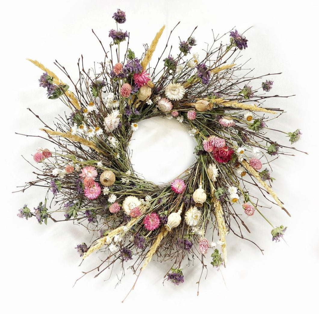 Nest of flowers dried floral Spring Wreath Dried Flower Wreath For Front Door