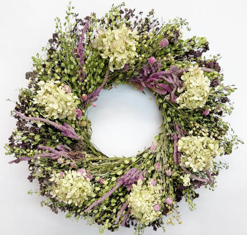 Hydrangea Garden Spring dried floral wreath