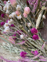 Load image into Gallery viewer, Pink Grasslands All natural dried floral fall wreath- flowers to last the whole year through
