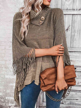 Load image into Gallery viewer, Fields of Grain Decorative Button Fringe Detail Sweater
