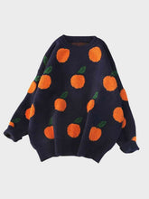 Load image into Gallery viewer, Georgia Peach Printed Round Neck Drop Shoulder Sweater
