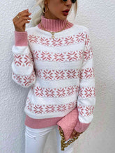 Load image into Gallery viewer, Snowflake Pattern Mock Neck Sweater
