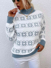 Load image into Gallery viewer, Snowflake Pattern Mock Neck Sweater
