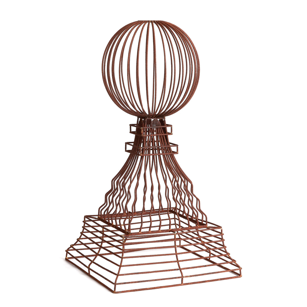 Weathered Metal Wire Orb Garden Structure