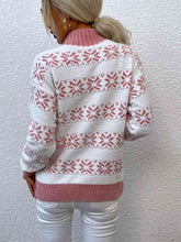 Load image into Gallery viewer, Snowflake Pattern Mock Neck Sweater
