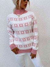 Load image into Gallery viewer, Snowflake Pattern Mock Neck Sweater
