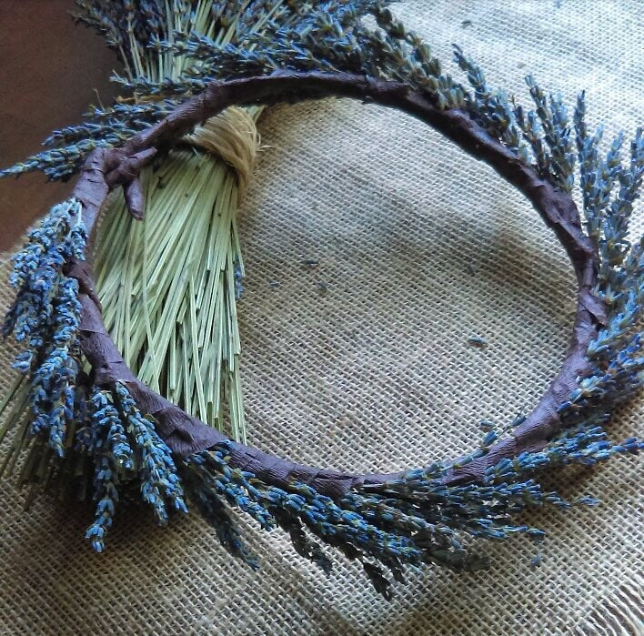 Bridal Flower newest Crown Dried Lavender and Dried Flowers for Brides, Bridesmaids, Flowergirls