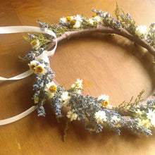 Load image into Gallery viewer, Sweet Meadow - Dried lavender Flower Crown with Ammobium &amp; Sweet Annie preorder for mid June Delivery
