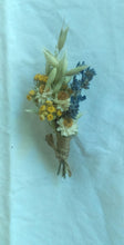 Load image into Gallery viewer, Yellow fields dried flower boutonniere/corsage
