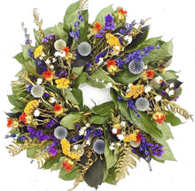 Load image into Gallery viewer, Country Blues. Dried Floral and Herbal wreath - wonderful gift
