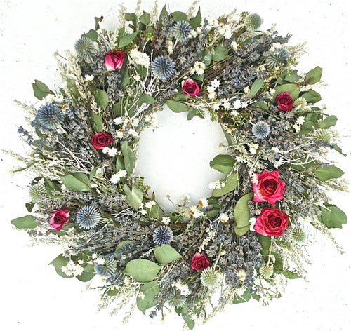 Romantic Winter Garden. Eucalyptus and dried Floral Wreath - Wonderful Christmas wreath