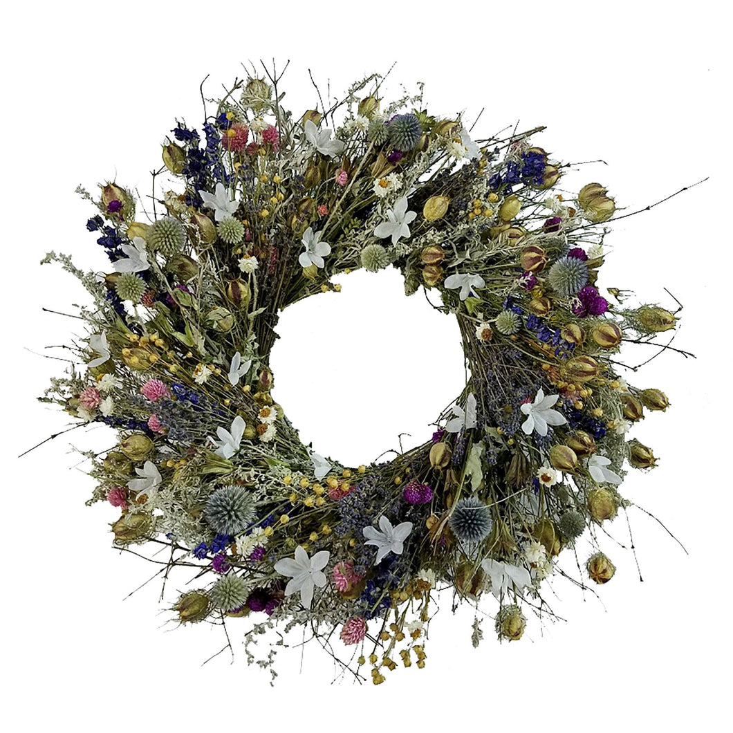 Garden Fairy dried floral wreath- preorder for mid-summer 22 Inch