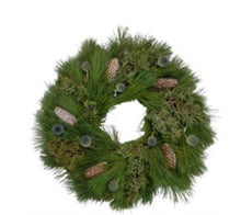 Load image into Gallery viewer, Blue Pineland Winter woodland Christmas Holiday fresh wreath
