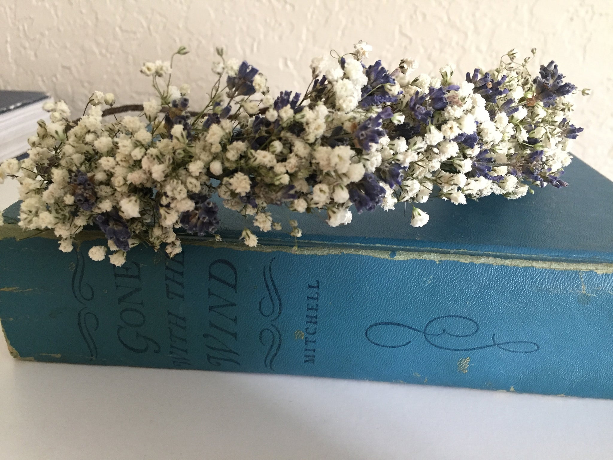 Babies Breath and Dried Lavender flower crown  The Gathering Garden