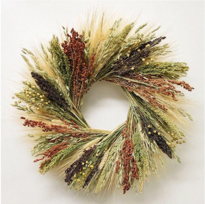 Birdfeed organic wreath- A Great Bird lover gift! Dried Flower Wreath