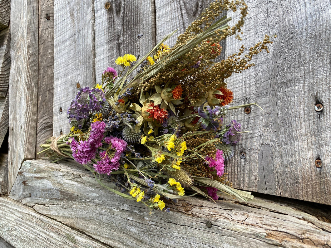 Wild Harvest Dried Flower Bouquet/ Arrangement - whimsical dried bouquet