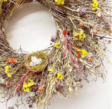Load image into Gallery viewer, Country Easter Dried Floral and Nest wreath
