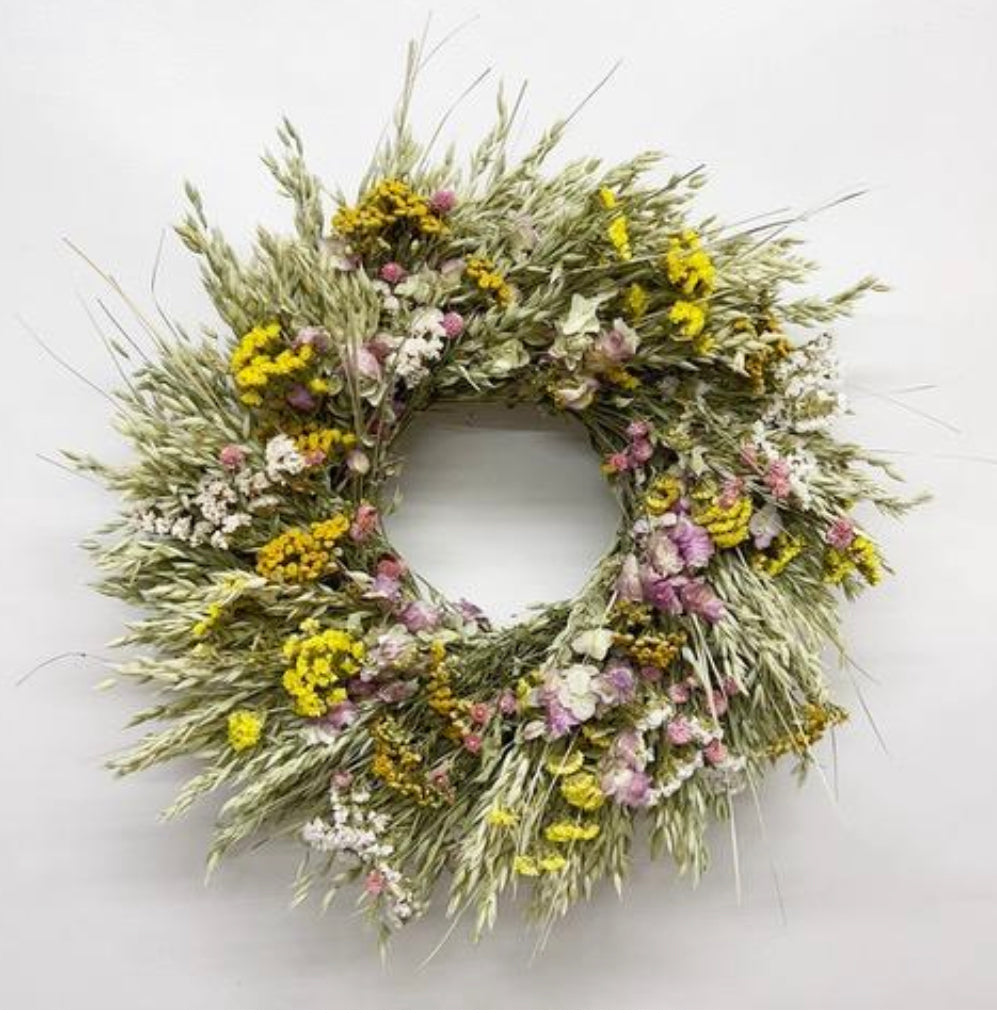 Garden Party Wreath new 2022 For Front Door. Dried Floral Wreath New Design