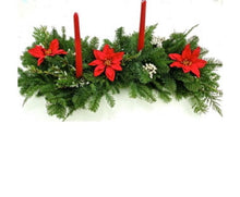 Load image into Gallery viewer, Classic Fresh woodland Christmas centerpiece with your choice of pinecones or poinsetta
