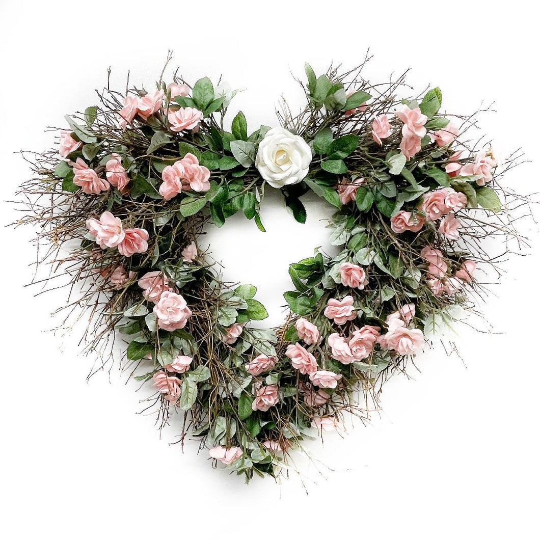 Sweetheart Dried twig and rose wreath